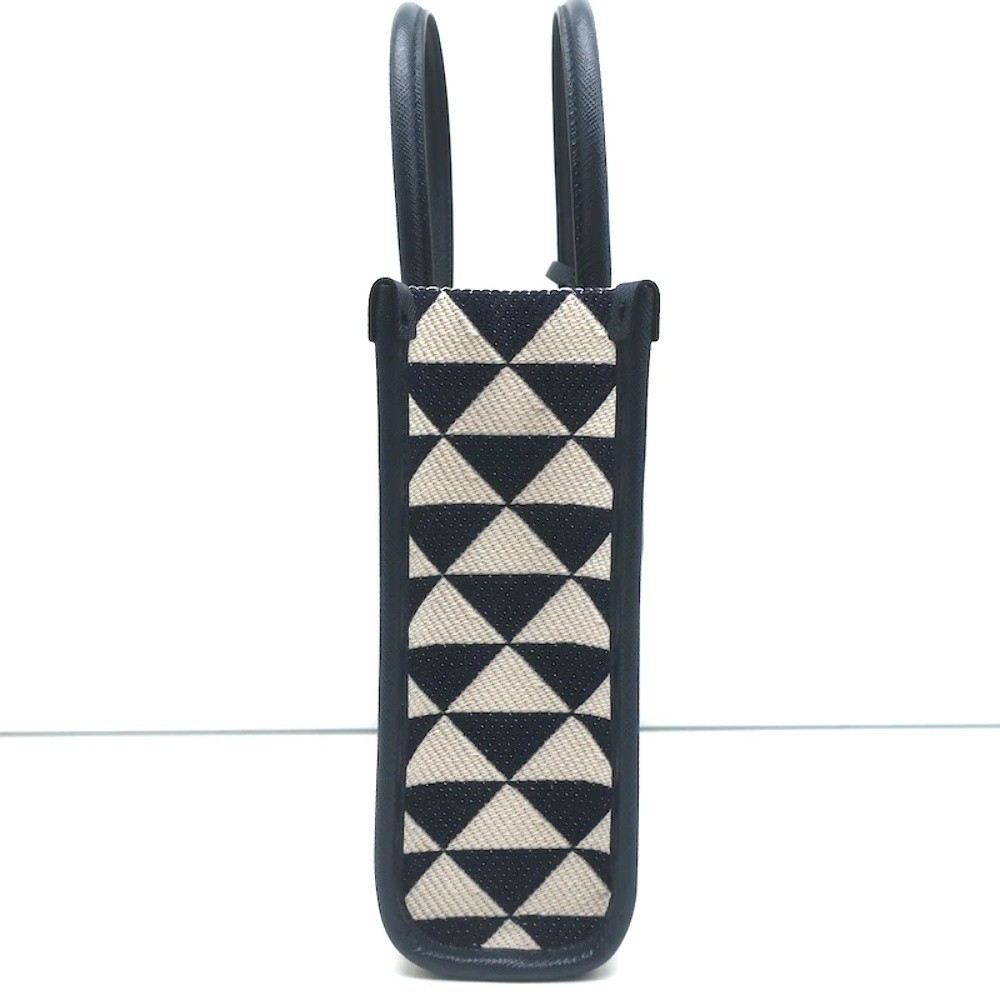 Prada Symbole Mini Tote Baltic Blue/White Embroidered Jacquard Crossbody Bag NEW - Picture 4 of 12